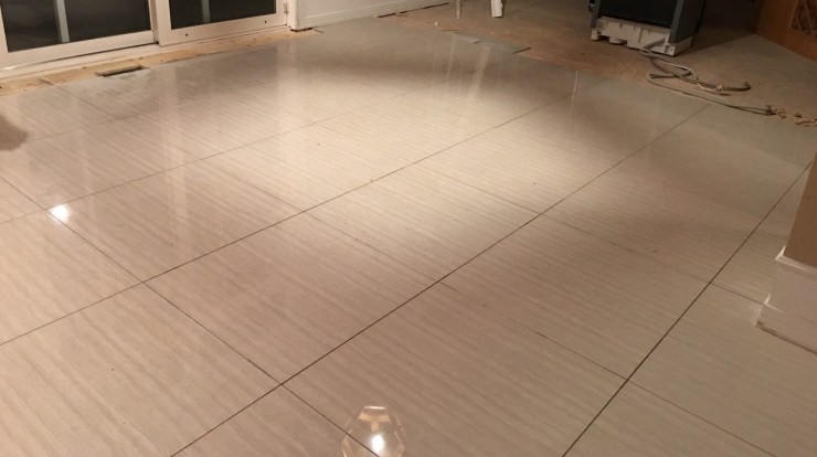 Photo of our kitchen floor during our renovation.